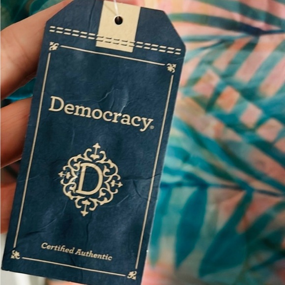 Democracy Aqua Multi Color Palm Swimwear Coverup - Picture 14 of 16